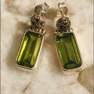VTG Peridot sterling silver post earrings